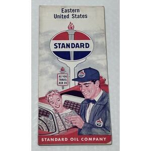 Vintage Standard Amoco Oil Company Central United States Map Advertising